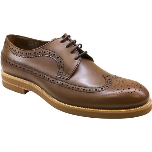 Blucher Shadow Teak Leather Shoe , male, Sizes: 8 UK, 9 UK, 7 UK, 10 UK, 6 UK - Lottusse - Modalova