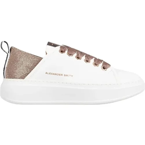 Weiße Sportliche Sneaker in Bronze , Damen, Größe: 37 EU - Alexander Smith - Modalova