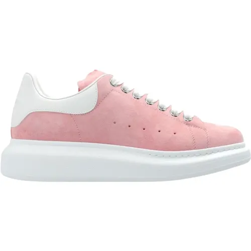 Rosa Leder Sneakers Front Lace Logo , Damen, Größe: 36 1/2 EU - alexander mcqueen - Modalova