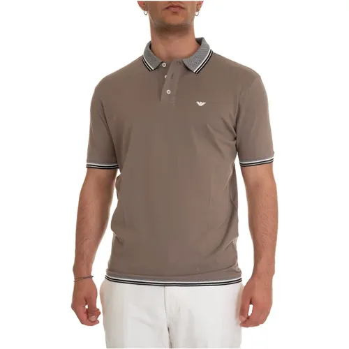 Piqué Baumwoll Polo Shirt , Herren, Größe: S - Emporio Armani - Modalova