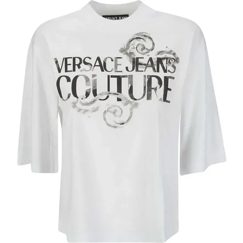 Kurzarm T-Shirt , Damen, Größe: M - Versace Jeans Couture - Modalova