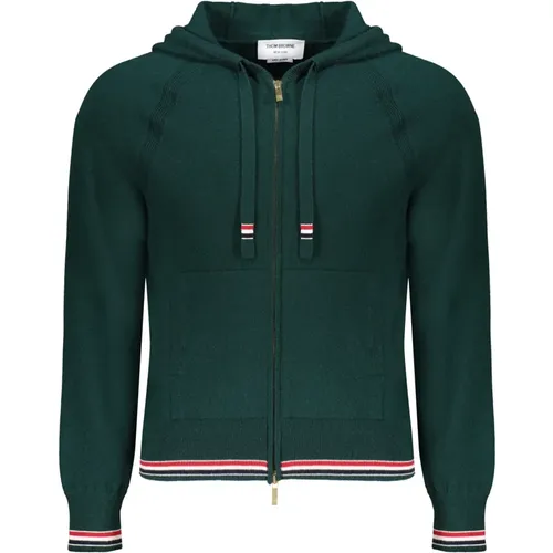 Kaschmir Zipped Cardigan Gerippte Taschen Tricolor - Thom Browne - Modalova