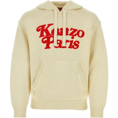 Luxus Hoodie für Männer,Ivory Baumwoll-Sweatshirt - Kenzo - Modalova
