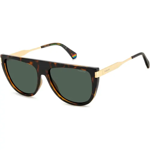 Dark Havana Green Sunglasses , female, Sizes: 57 MM - Polaroid - Modalova