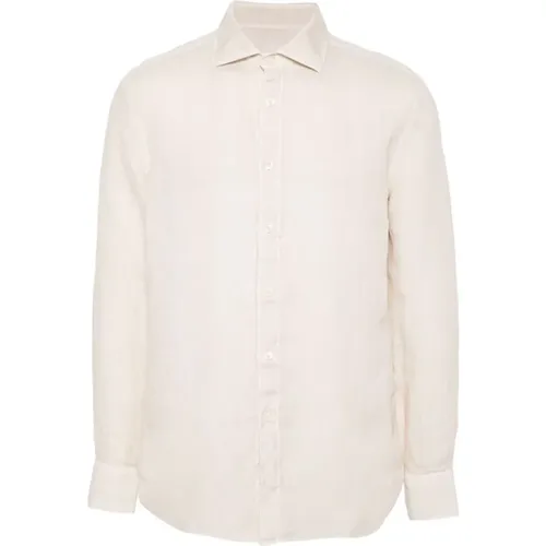 Linen Shirt with Spread Collar , male, Sizes: M - 120% lino - Modalova