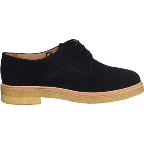 Navy Suede Derbies , female, Sizes: 7 UK - Zespà - Modalova