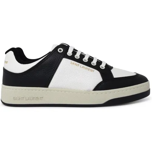 Perforated Leather Sneakers with Logo Print , male, Sizes: 4 UK, 6 UK - Saint Laurent - Modalova