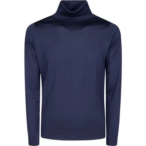 Hellblauer Merinowoll Rollkragenpullover , Herren, Größe: L - John Smedley - Modalova