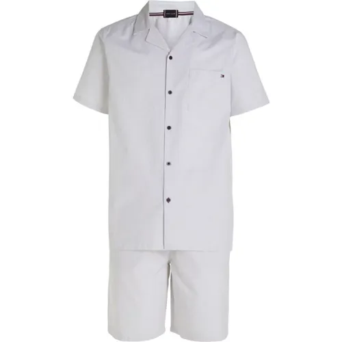 Jacquard Pyjama Set - Polo Stil , Herren, Größe: 2XL - Tommy Jeans - Modalova