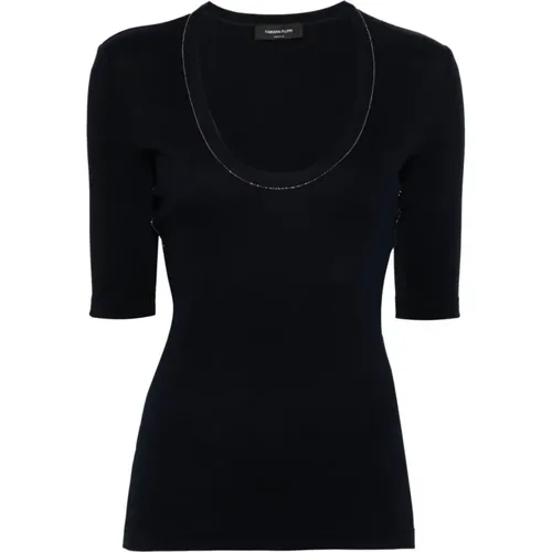 Schwarze T-Shirts & Polos für Frauen , Damen, Größe: XL - Fabiana Filippi - Modalova