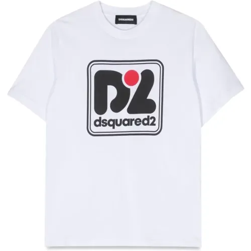 Baumwoll Slouch Fit T-Shirt - Dsquared2 - Modalova