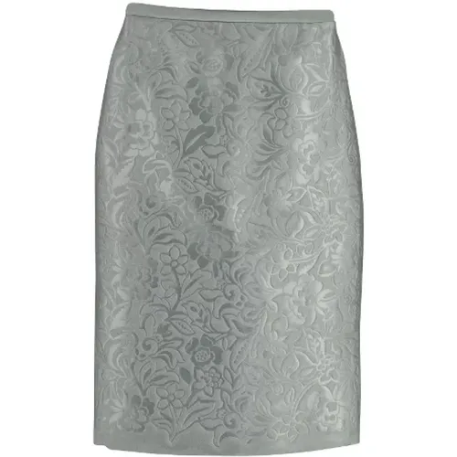 Polyester Pants-Shorts-Skirts, Floral Embossed Pencil Skirt , female, Sizes: L - Burberry - Modalova