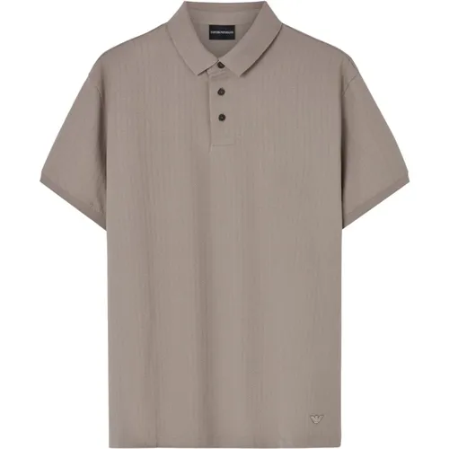Braunes Polo Jersey Shirt , Herren, Größe: L - Emporio Armani - Modalova