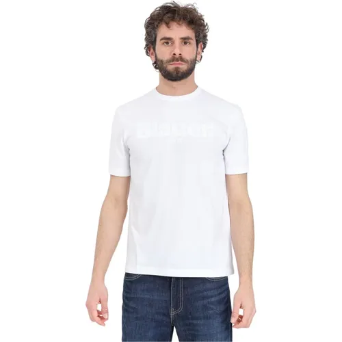 Weißes Logo Print T-shirt , Herren, Größe: S - Blauer - Modalova