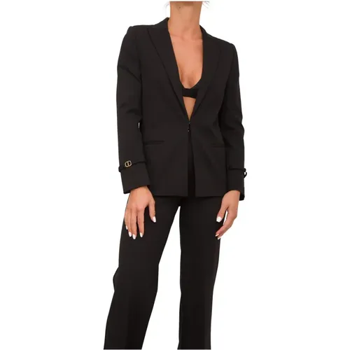 Eleganter Schwarzer Blazer für Frauen , Damen, Größe: S - Twinset - Modalova