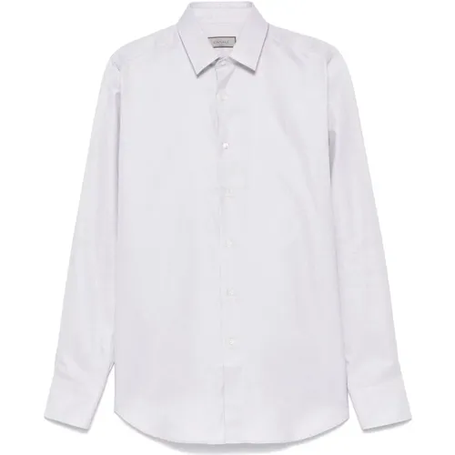 Cotton Shirt with Micro-Pattern Design , male, Sizes: XL, L, 4XL - Canali - Modalova