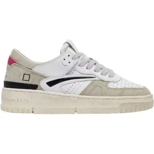 White Leather Low Top Sneakers , female, Sizes: 4 UK - D.a.t.e. - Modalova