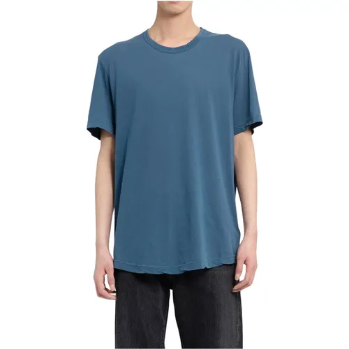 Transparentes Schwarzes Rundhals-T-Shirt , Herren, Größe: XL - James Perse - Modalova