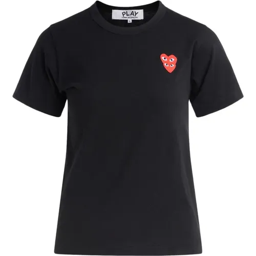 Womens Heart Overlay T-Shirt , female, Sizes: M - Comme des Garçons Play - Modalova