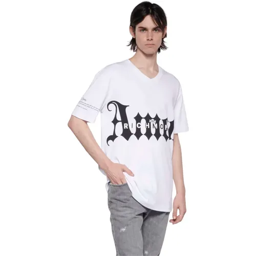 Oversized T-Shirt mit Kontrastdruck , Herren, Größe: M - John Richmond - Modalova