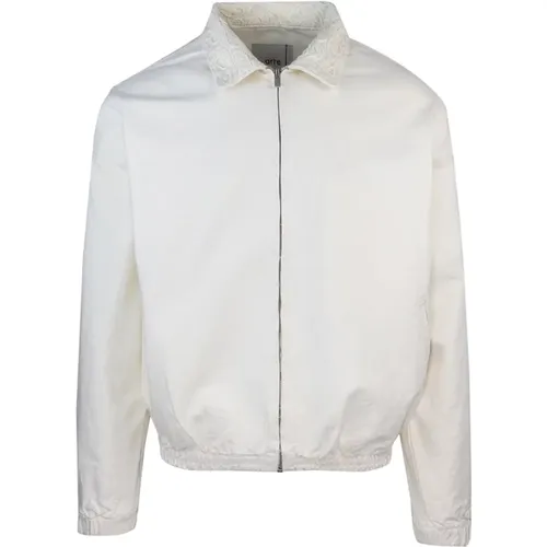 Weiße Jacke mit Blumendetail , Herren, Größe: M - Arte Antwerp - Modalova