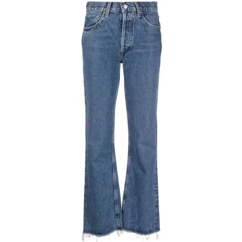Raw-Cut Straight-Leg Denim Jeans , female, Sizes: W29 - Agolde - Modalova