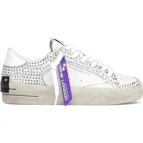 Rhinestone Sneakers , female, Sizes: 8 UK, 5 UK, 6 UK, 7 UK, 3 UK, 4 UK - Crime London - Modalova