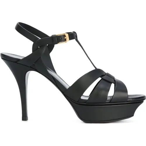 Leather High Heel Sandals , female, Sizes: 3 UK - Saint Laurent - Modalova