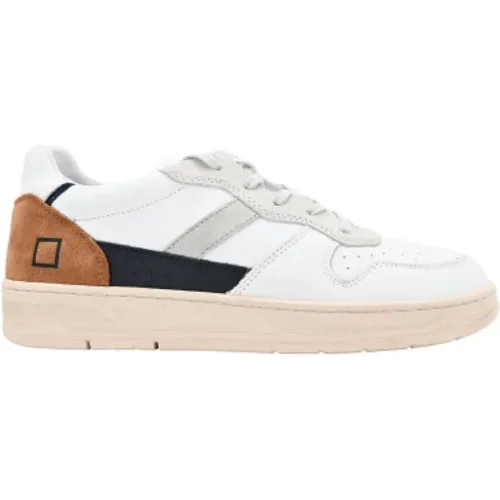 Vintage Court Sneakers White Camel , male, Sizes: 11 UK, 10 UK, 8 UK, 9 UK, 7 UK - D.a.t.e. - Modalova