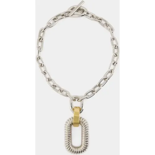 Metal Necklace - Silver - Closure Clasp , female, Sizes: ONE SIZE - Paco Rabanne - Modalova