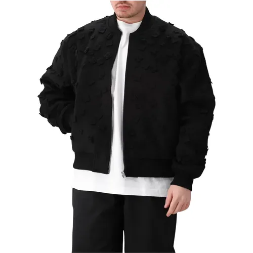 Schwarze Blumenwollbomberjacke , Herren, Größe: XL - Arte Antwerp - Modalova