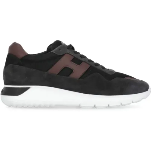 Graue Wildleder-Tech-Stoff Sneakers , Herren, Größe: 43 1/2 EU - Hogan - Modalova