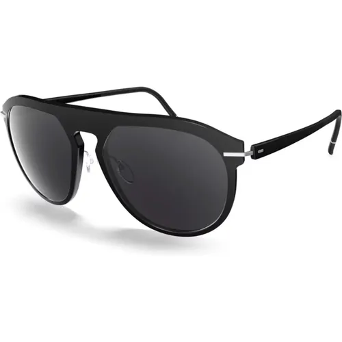 Dark Grey Sunglasses Infinity Collection , male, Sizes: 63 MM - Silhouette - Modalova