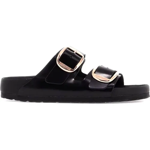 Roségold Schnalle Leder Slides , Damen, Größe: 37 EU - Birkenstock - Modalova