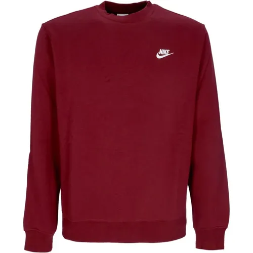 Dunkel Rote Beete/Weiß Crew Sweatshirt , Herren, Größe: XL - Nike - Modalova