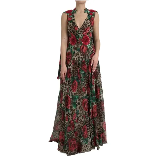 Seiden Maxi Abendkleid - Dolce & Gabbana - Modalova
