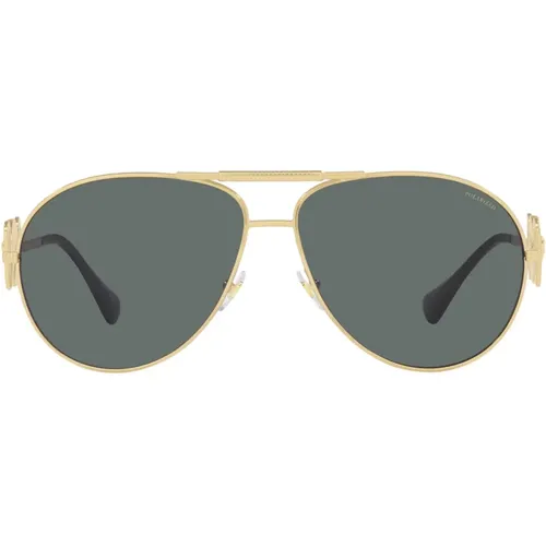 Polarisierte Piloten-Sonnenbrille mit goldener Fassung - Versace - Modalova