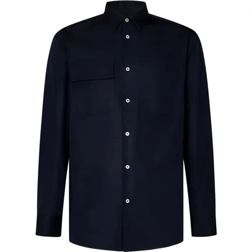 Relaxed Fit Midnight Cotton Shirt , male, Sizes: L, M, S - Jil Sander - Modalova