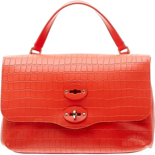 Arancione Handbag with Postina Spelle Print , female, Sizes: ONE SIZE - Zanellato - Modalova