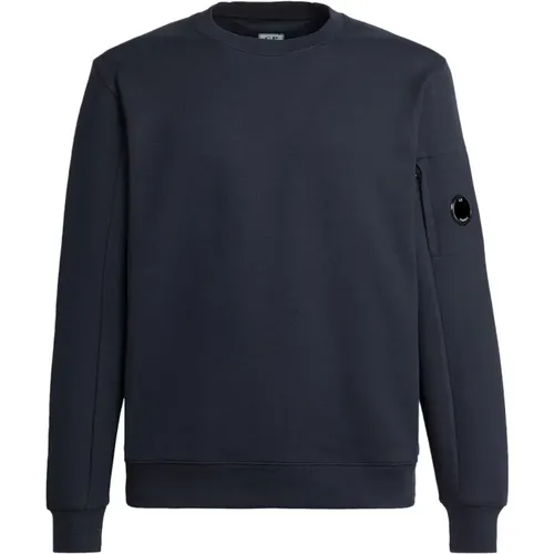 Diagonal Raised Sweatshirt in Navy , male, Sizes: L - C.P. Company - Modalova