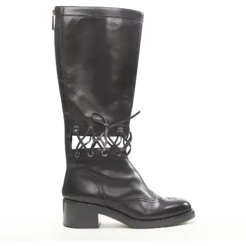 Pre-owned Leather Chanel Boots , female, Sizes: 5 1/2 UK - Chanel Vintage - Modalova