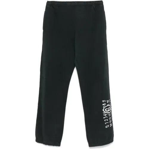 Schwarze Jersey Weite Hose - MM6 Maison Margiela - Modalova