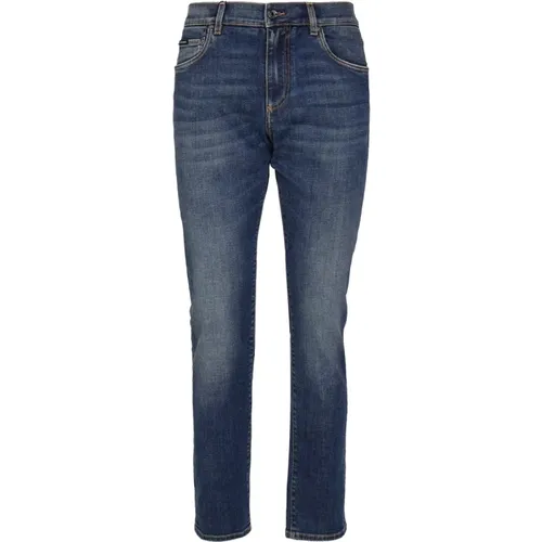 Blaue Stretch Denim Jeans , Herren, Größe: M - Dolce & Gabbana - Modalova