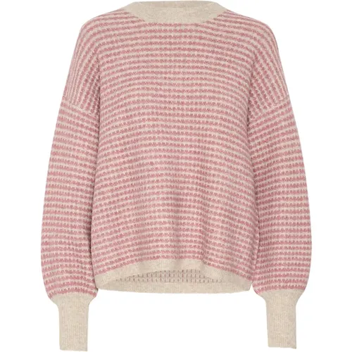 Federgrau/Rose Strickpullover , Damen, Größe: XL - Kaffe - Modalova