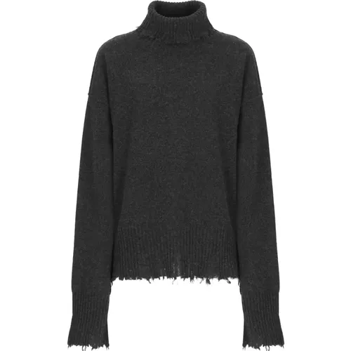 Dunkelgrauer Cashmere Hochgeschlossener Pullover , Damen, Größe: M - UMA WANG - Modalova