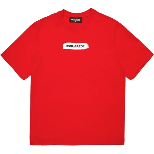 T-Shirt mit Pinselstrich-Grafik - Dsquared2 - Modalova