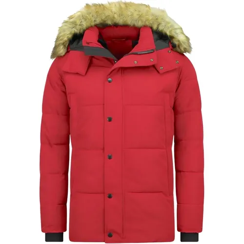 Fine Warm Winter Jackets - Winter Jacket with Fur for Men - Pi-7170R , male, Sizes: L, XL - Enos - Modalova