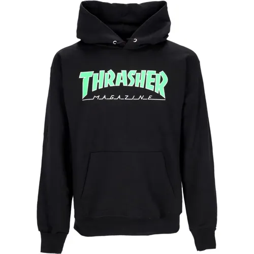 Schwarz/grüner Outlined Hoodie Langarm , unisex, Größe: XL - Thrasher - Modalova