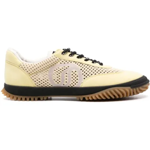 Gelbe Mesh-Sneakers S-Wave-Logo , Damen, Größe: 38 EU - Stella Mccartney - Modalova