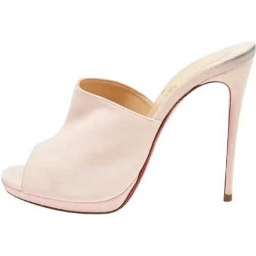 Pre-owned Suede sandals , female, Sizes: 3 1/2 UK - Christian Louboutin Pre-owned - Modalova